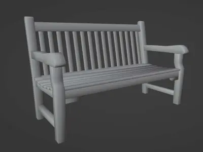 Park Bench Low-poly 3D model order