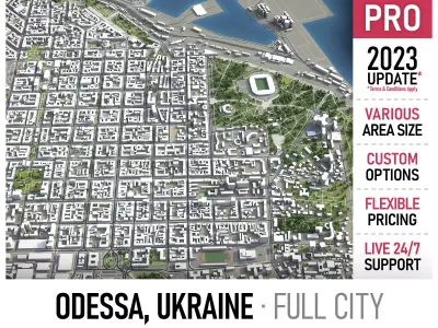 Odessa  Low-poly 3D model