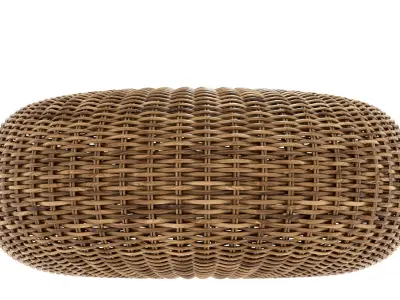 Round rattan pouf california 3D model