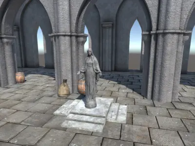 Modular Cathedral Elements  Low-poly 3D model