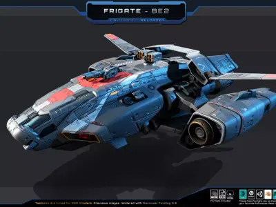 Frigate BE2 Spacecraft Low-poly 3D model