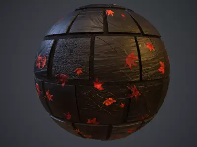 Outdoor Log Floor PBR texture Low-poly 3D model