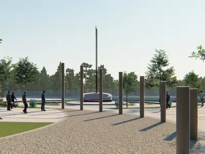 Flag salute place 3D model