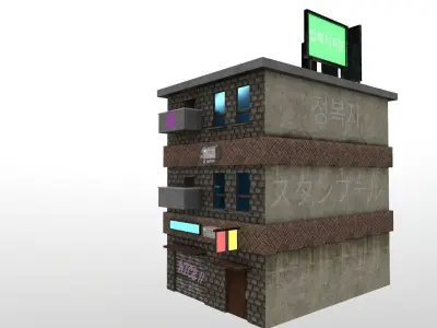 Cyberpunk City - Building 29 Low-poly 3D model