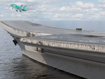  Russian Aircraft Carrier Kuznetsov with Jet Rigged 