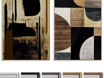 Abstract Painting Frame set 045 3D model