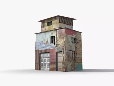 Slum x8 Low-poly 3D model