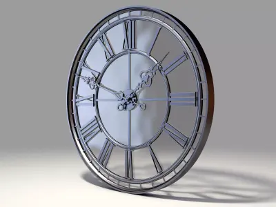Classic Glass Tower Clock 3D model