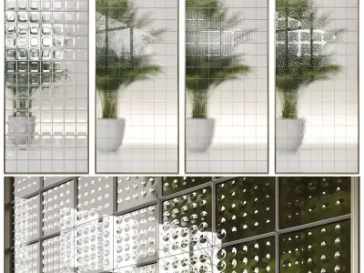 Glass block partition 3 3D model