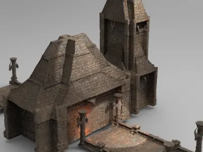 Lizard Town Hall Buildings 3D model