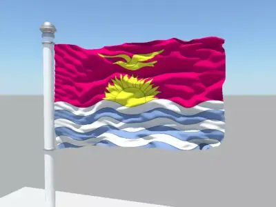 Kiribati flag 3D model