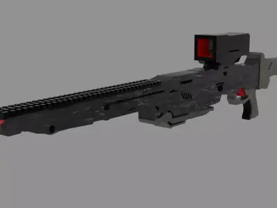 sci-fi gun Low-poly 3D model