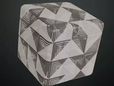 Modern Perforated and Recessed Geometric Triangle Tiles PBR  Texture