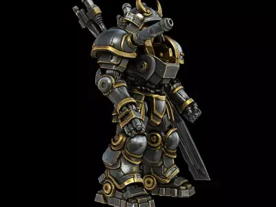 Samurai Mecha Unit Armored Shogun Robot Highpoly Game Sculpt 3D print model