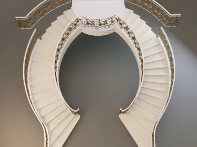classical staircase 3 3D model