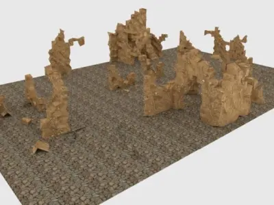 Blender 3D House Ruins 2 Free low-poly 3D model