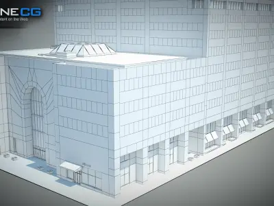 NYC Building AXA Equitable Center Low-poly 3D model