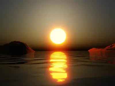 ocean sunset 3d blender  Low-poly 3D model