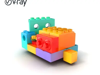 Colorful Building Block Set for Kids model pack Texture