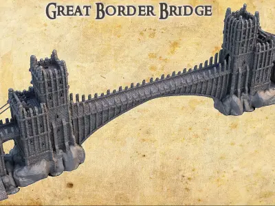 Grand Border Bridge Tabletop Terrain 28 MM 3D print model