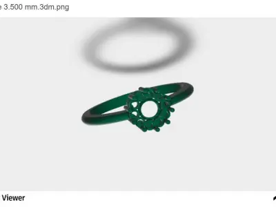 Women Ring With Round Cut Center Stone 3D print model