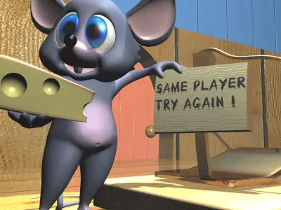 Cartoon Mouse Rigged Low-poly 3D model