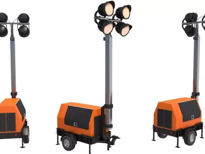 Mobile stadium Light Tower 3D model