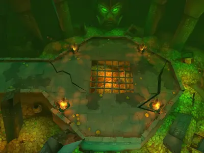 Fantasy Chess RPG Environment - Gold Dungeon Low-poly 3D model