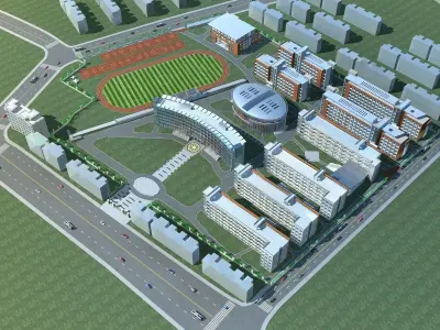 School Building 3D model 95
