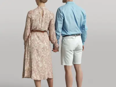 Humano Man Woman - Couple holding hands 051213 3D model