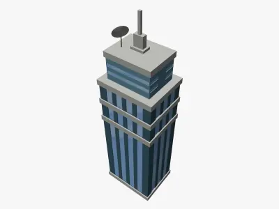 Cartoon Skyscraper Pack Low-poly 3D model