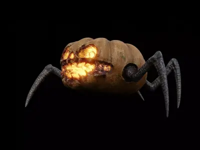 Halloween Pumpkin Monster Low-poly 3D model