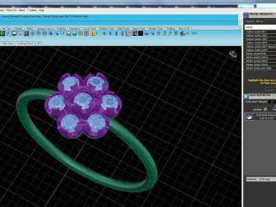 Solitaire Women Light Weight Flower Band Ring 3D print model purchase