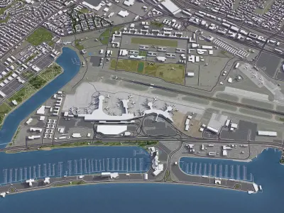 San Diego Airport Low-poly 3D model