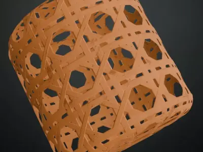 Natural Rattan Woven Lattice PBR Texture