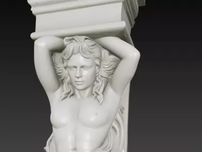 Classical Atlas Column Architectural Sculpture 3D print model