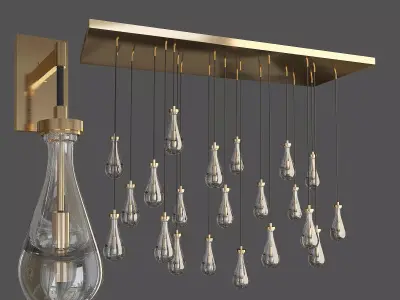 RH Rain Chandelier 3D model