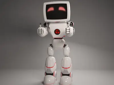 Robot giving thumbs 3D model