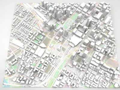 Cityscape Montreal Quebec Canada 3D model