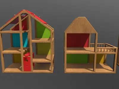 Dolls House Low-poly 3D model