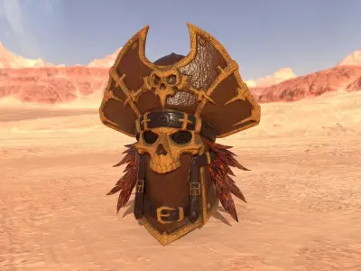 Cursed Pirate Skull Helmet Low-poly 3D model