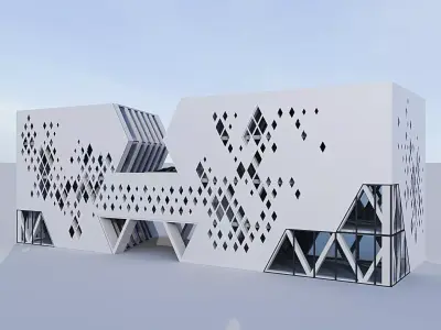 Futuristic building 10 3D model