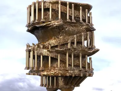 Spiral Tower fantasy or Sci fi 3D model
