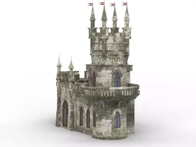 Medieval Knights Castle Low-poly 3D model
