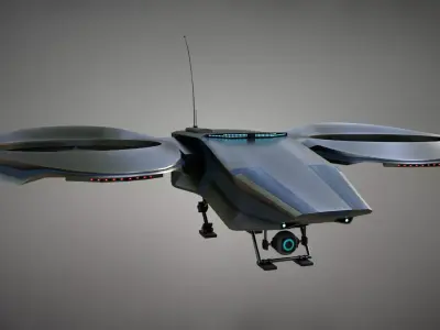 Cyberpunk Scout Drone Low-poly 3D model
