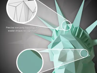 Low poly Statue of Liberty Low-poly 3D model