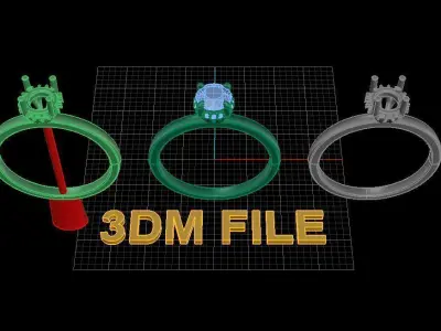 Solitaire Diamond Basket Rope Gallery Engagement Ring 3D print model