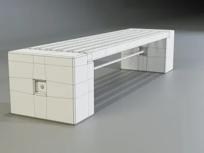 Concrete Bench - Type 3A long 3D model