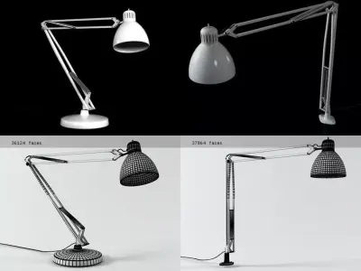 Naska 1 four different lamps 3D model