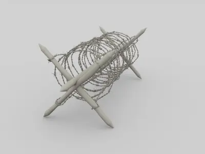 Barb Wire Obstacle 3D model